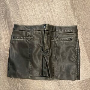 Zara Chocolate Leather Mini Skirt